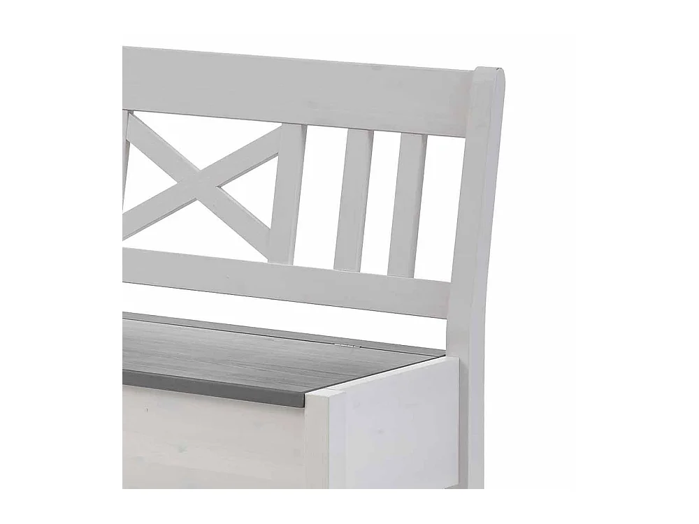 Kücheneckbank in Weiß Grau Kiefer Massivholz