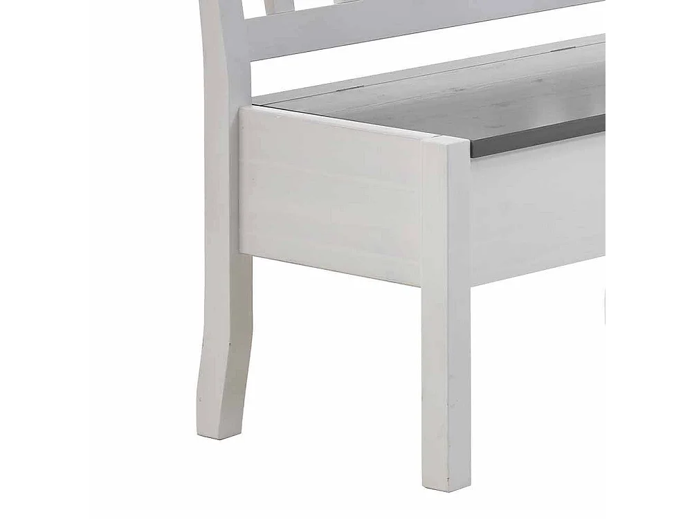 Kücheneckbank in Weiß Grau Kiefer Massivholz