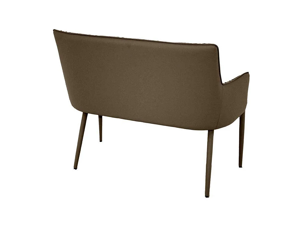 Retro Esszimmerbank in Grau kariert Metall Vierfußgestell