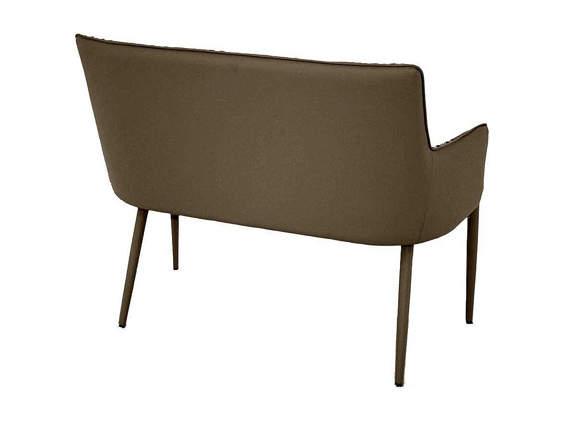 Retro Esszimmerbank in Grau kariert Metall Vierfußgestell