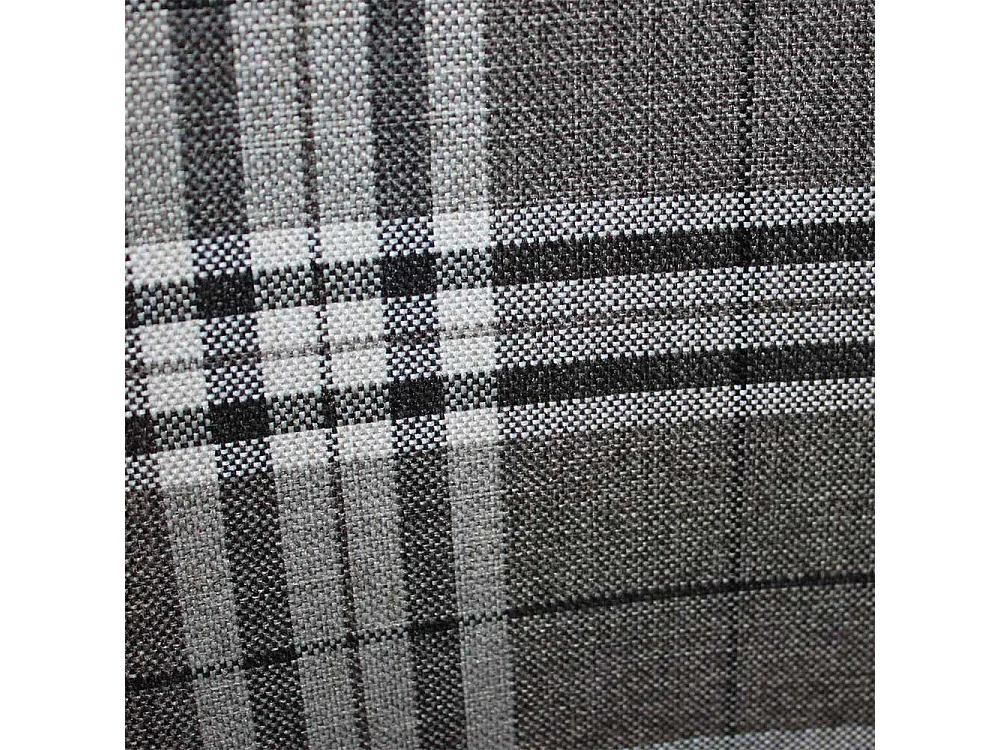 Retro Esszimmerbank in Grau kariert Metall Vierfußgestell