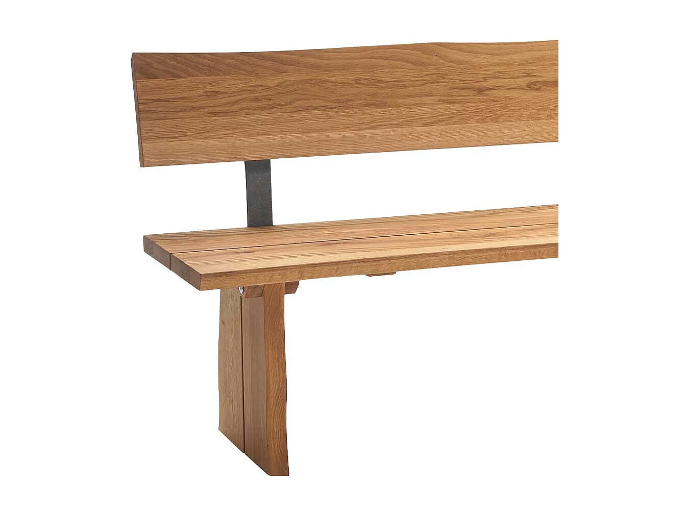 Baumkanten Bank mit Lehne Wildeiche massiv