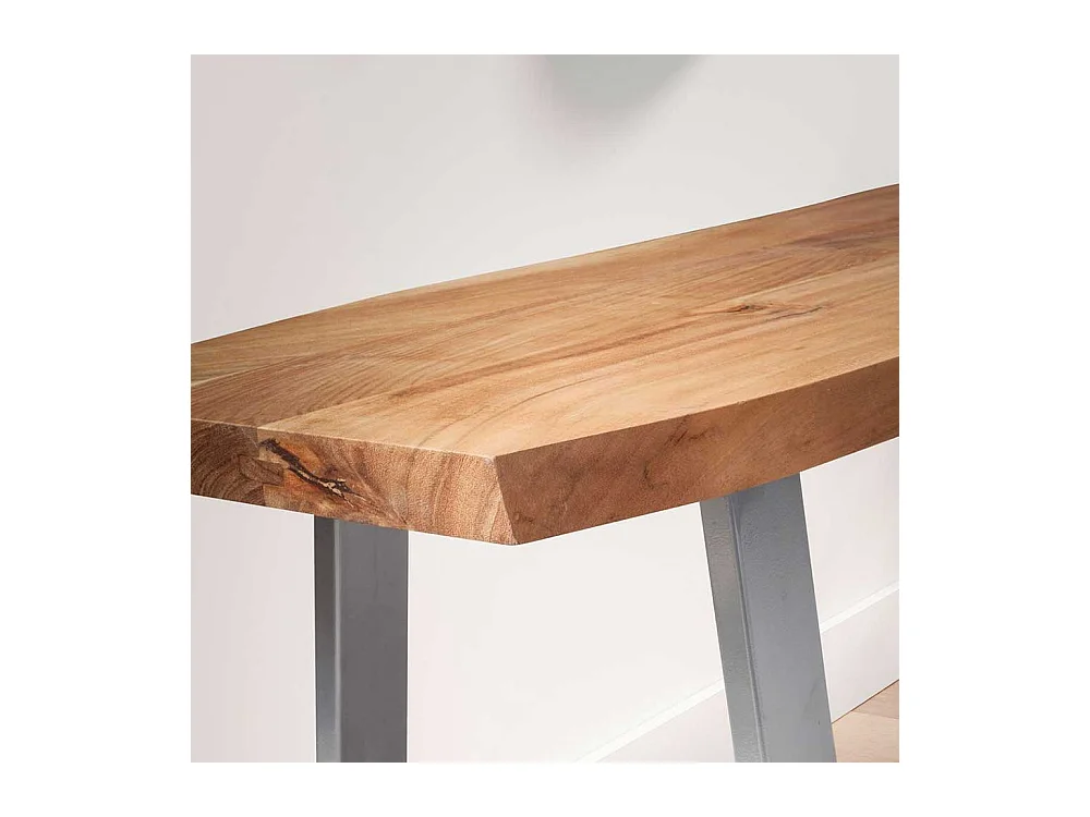 Esszimmerbank Garderobenbank aus Akazie Massivholz und Metall