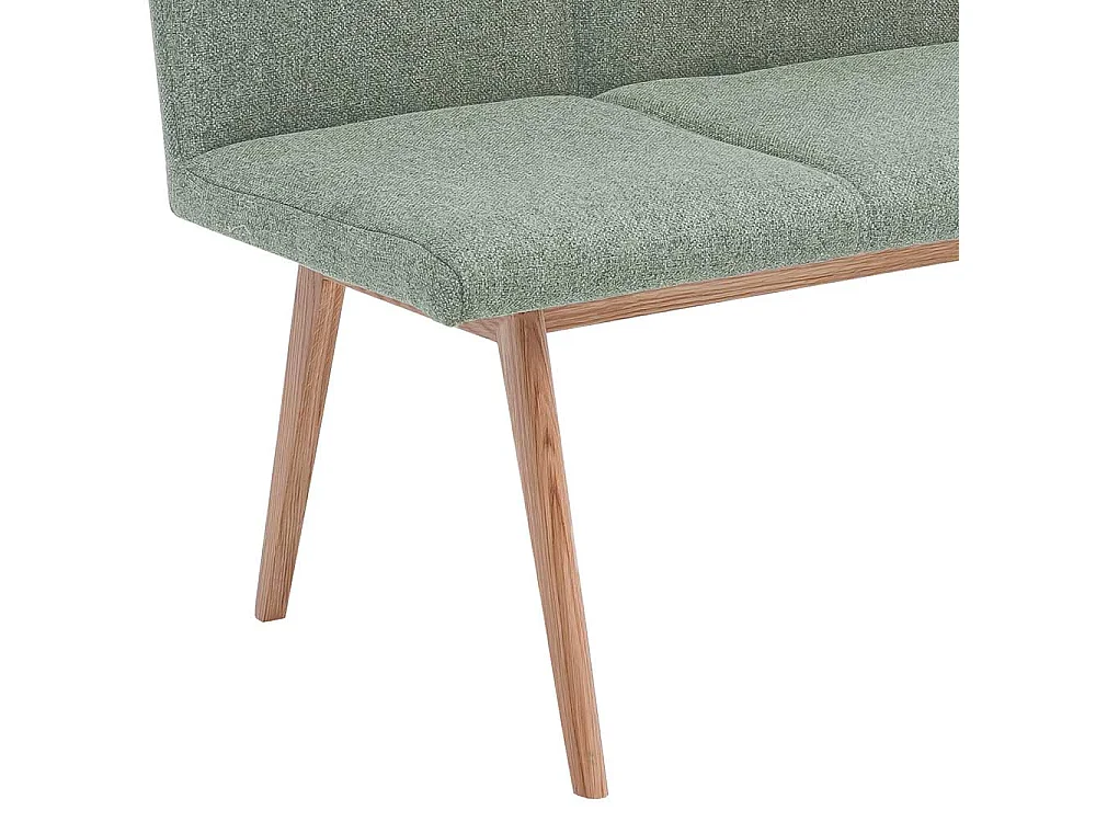 Esstischbank in Grün Webstoff Eiche massiv