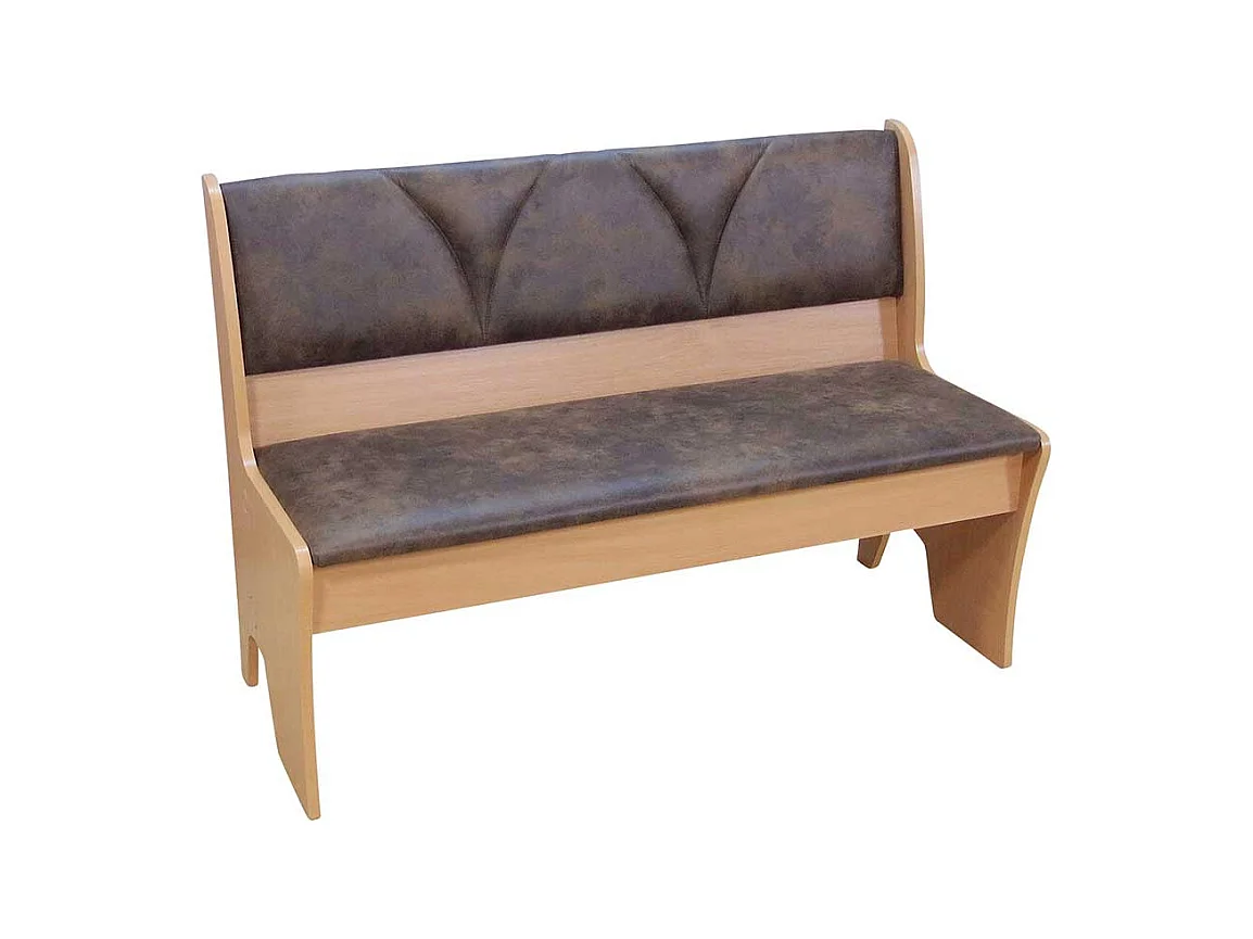 Truhen Sitzbank in Braun Stoff Buche