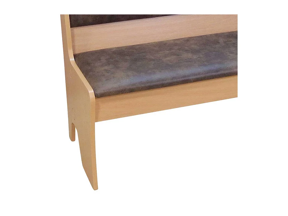 Truhen Sitzbank in Braun Stoff Buche