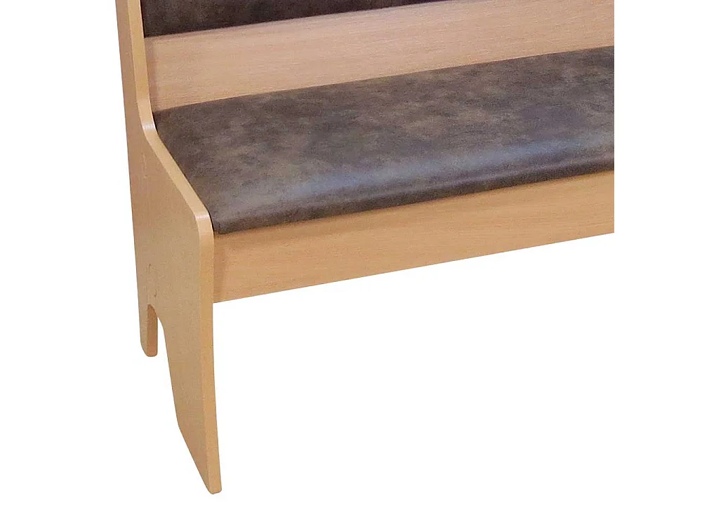 Truhen Sitzbank in Braun Stoff Buche