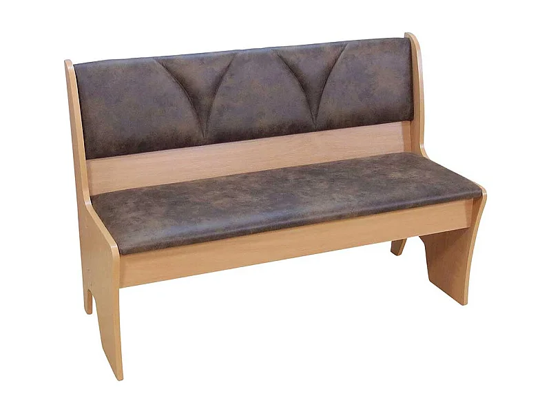 Truhen Sitzbank in Braun Stoff Buche