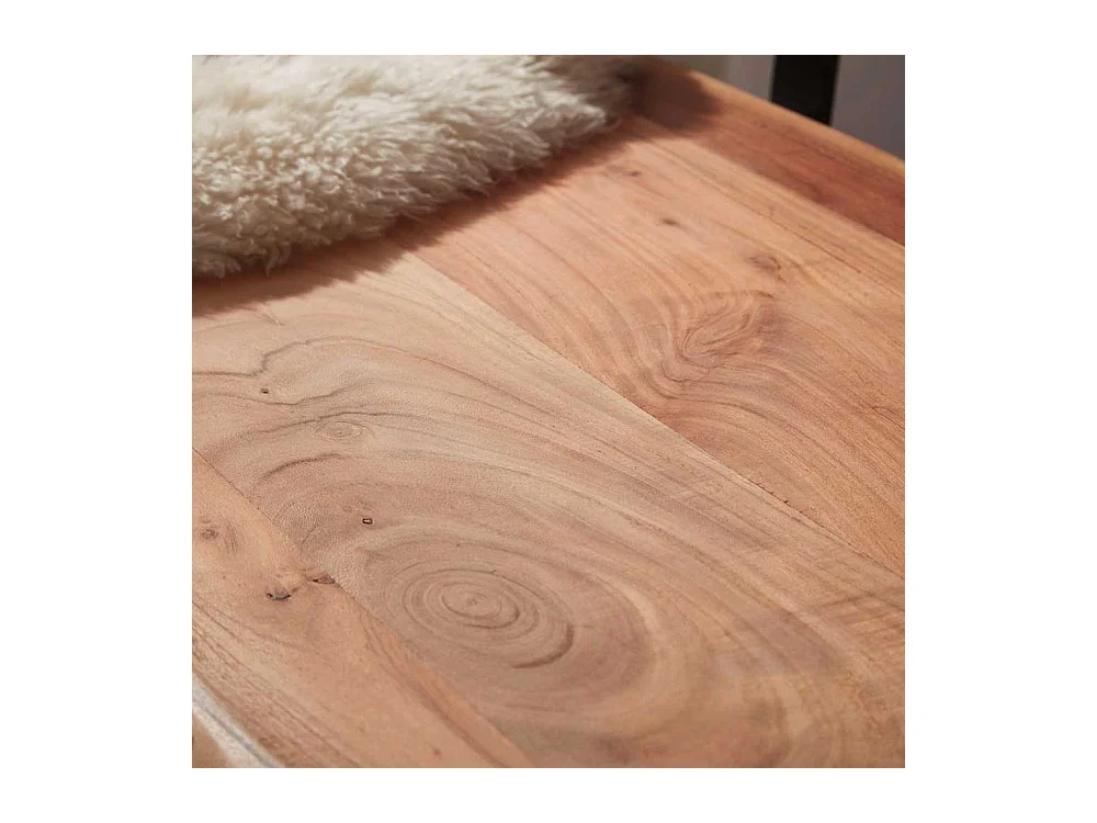 Baumkanten Sitzbank aus Akazie Massivholz Eisen