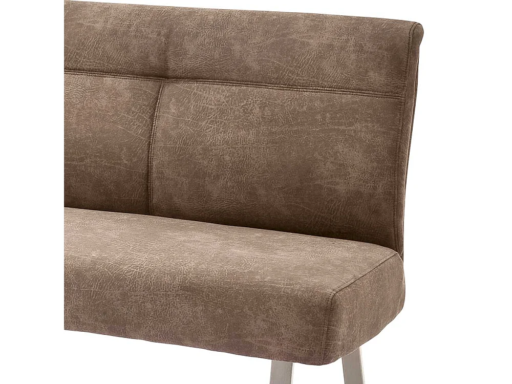 Essbank in Braun Microfaser Bügelgestell aus Edelstahl