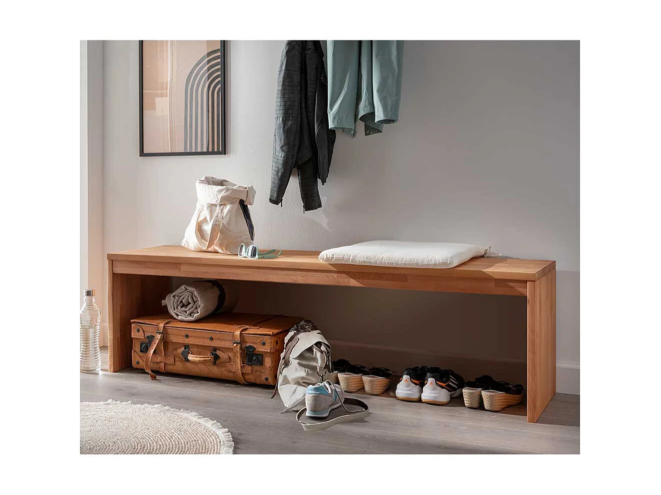 Massivholzbank Buche geölt 45 cm Sitzhöhe