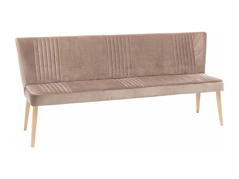 Esszimmerbank in Taupe Stoff Retro Design