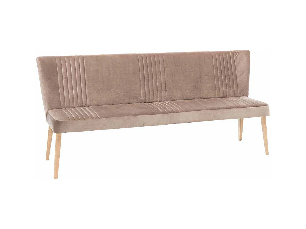 Esszimmerbank in Taupe Stoff Retro Design