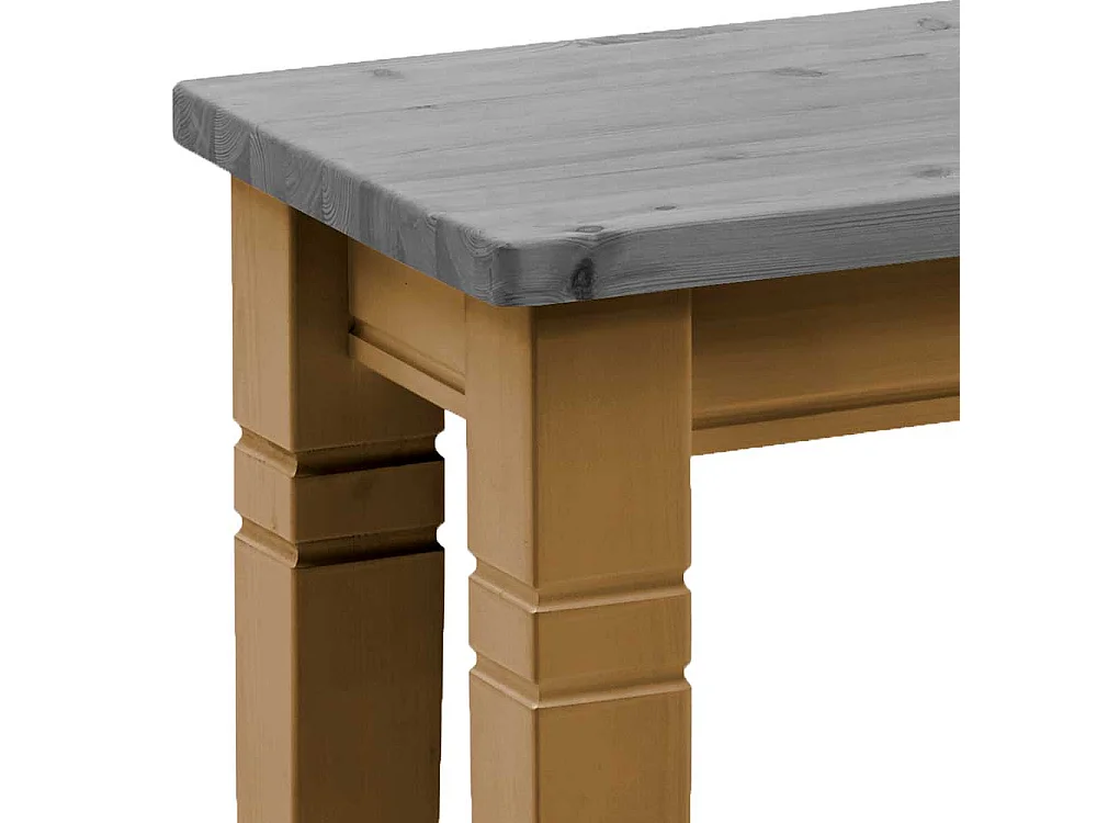 Esszimmersitzbank zweifarbig in Kiefer Grau und Laugenfarben 46 cm Sitzhöhe