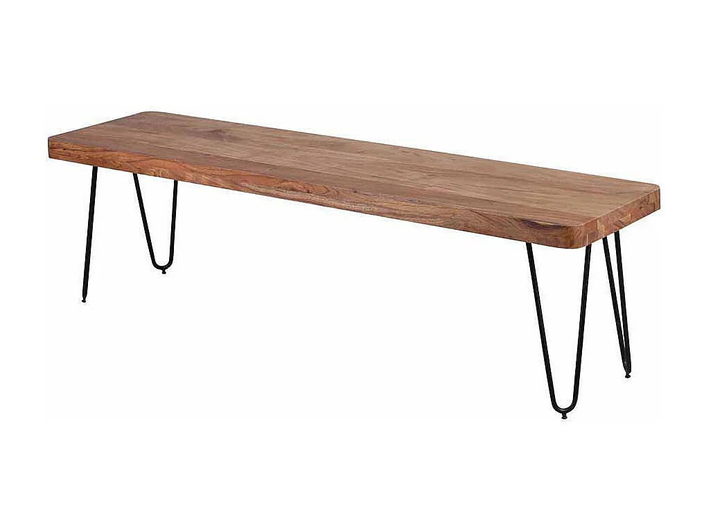 Esszimmerbank aus Akazie Massivholz Metall