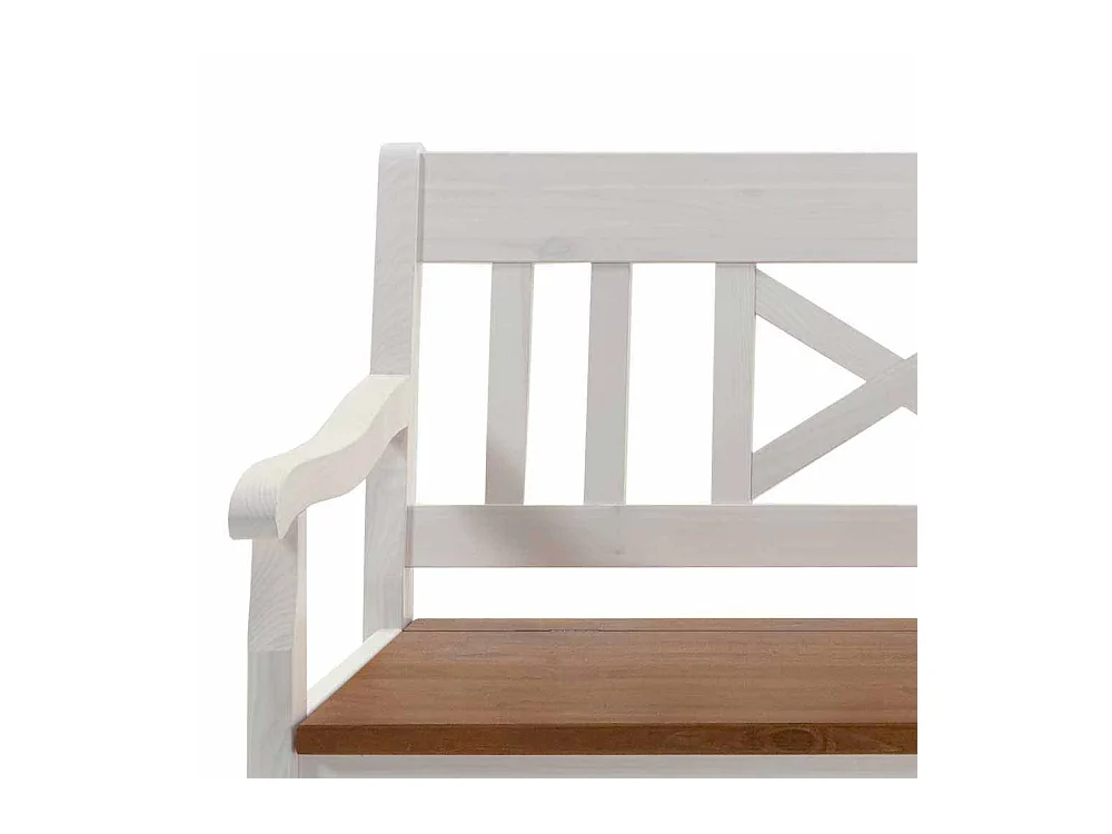 Truhenbank in Weiß Kiefer massiv Landhaus