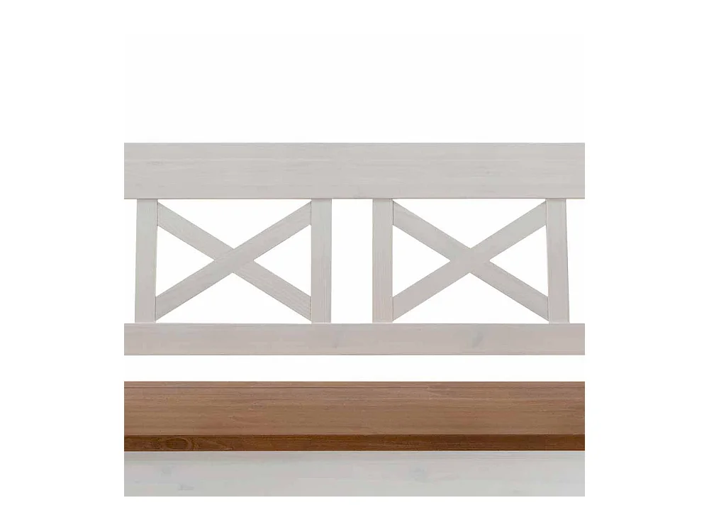 Truhenbank in Weiß Kiefer massiv Landhaus