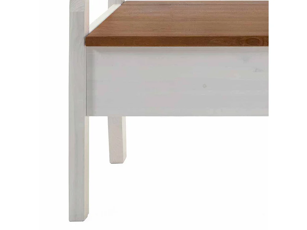 Truhenbank in Weiß Kiefer massiv Landhaus