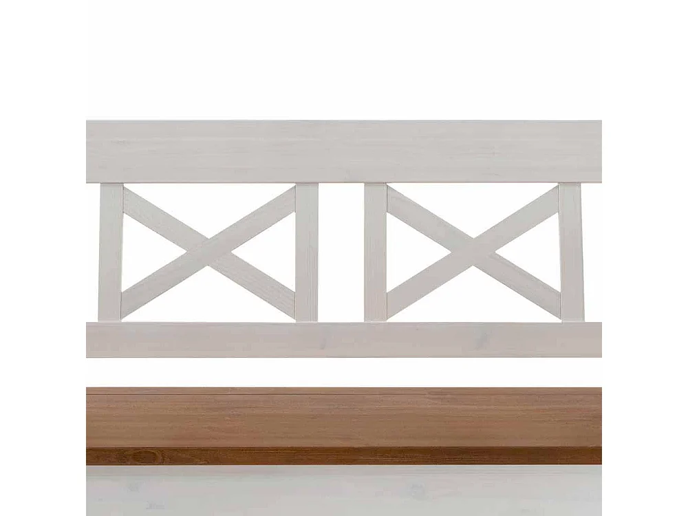 Truhenbank in Weiß Kiefer massiv Landhaus