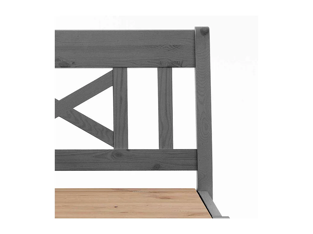 Kleine Sitzbank in Grau Kiefer massiv Stauraum