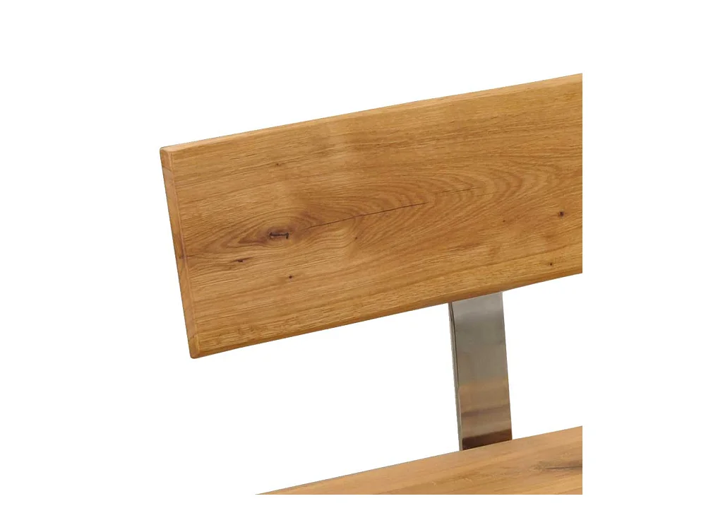 Baumkanten Sitzbank aus Wildeiche Massivholz Lehne