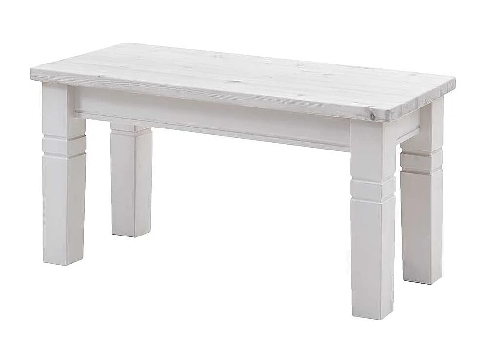 Weiße Eßtischbank aus Kiefer Massivholz Landhausstil