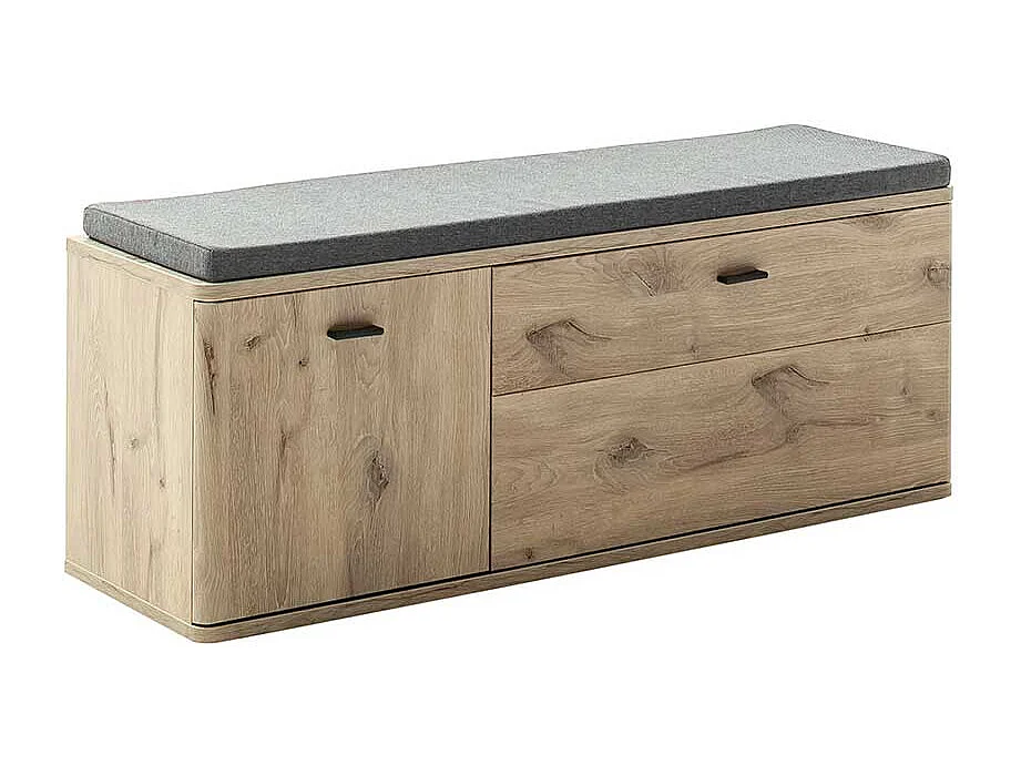 Garderobenbank Flur mit Klappe in Wildeichefarben 130 cm breit