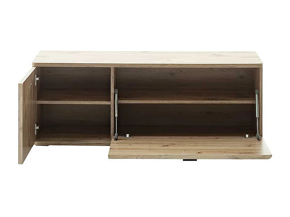 Garderobenbank Flur mit Klappe in Wildeichefarben 130 cm breit