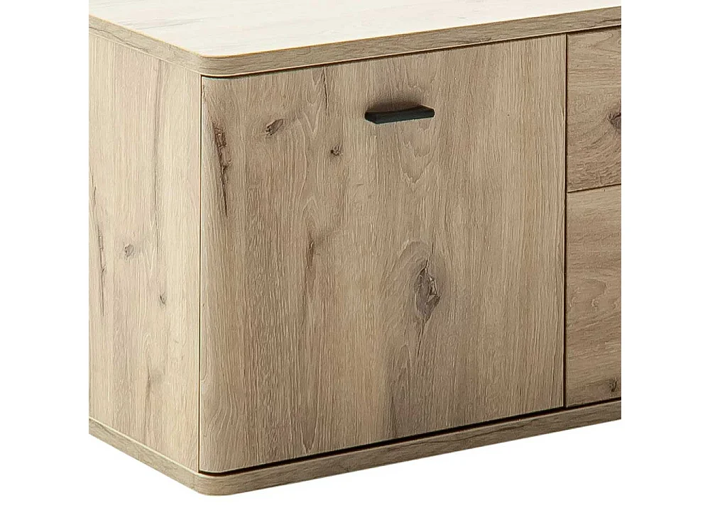 Garderobenbank Flur mit Klappe in Wildeichefarben 130 cm breit