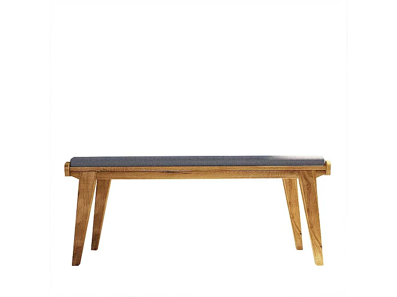 Esszimmer Sitzbank aus Wildeiche Massivholz Hellgrau Webstoff