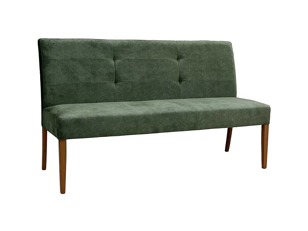 Esszimmersitzbank in Graugrün Velours hoher Rückenlehne