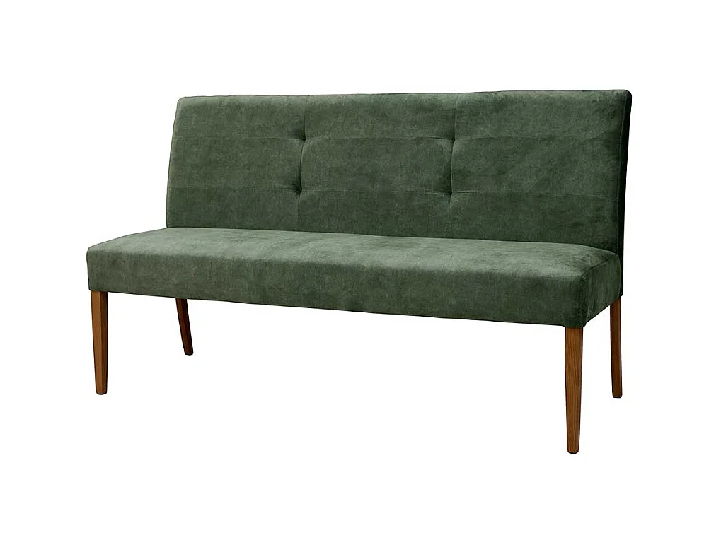 Esszimmersitzbank in Graugrün Velours hoher Rückenlehne