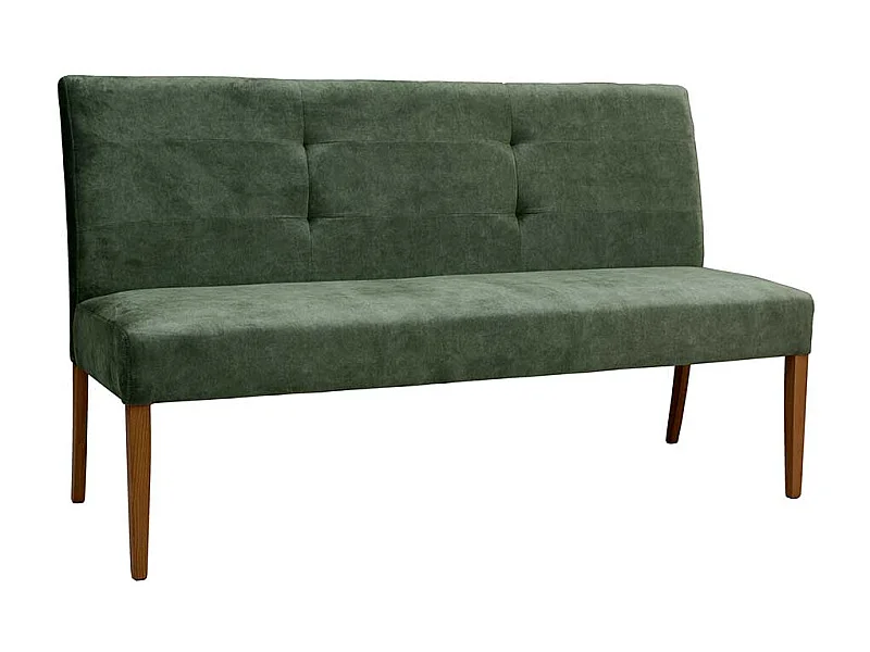 Esszimmersitzbank in Graugrün Velours hoher Rückenlehne