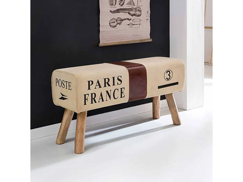 Retro Sitzbank in Beige Braun kaufen