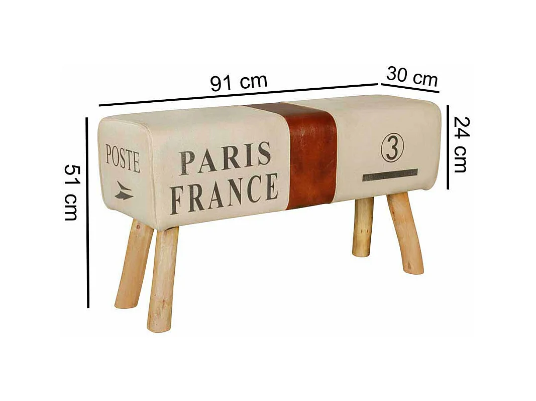 Retro Sitzbank in Beige Braun kaufen