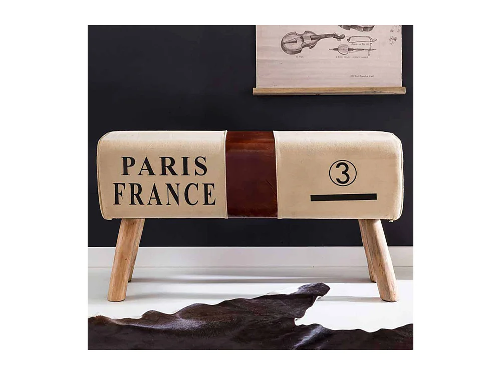 Retro Sitzbank in Beige Braun kaufen