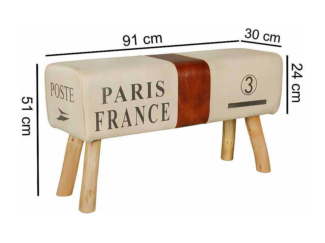 Retro Sitzbank in Beige Braun kaufen