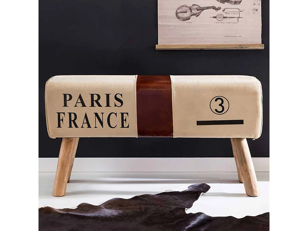 Retro Sitzbank in Beige Braun kaufen