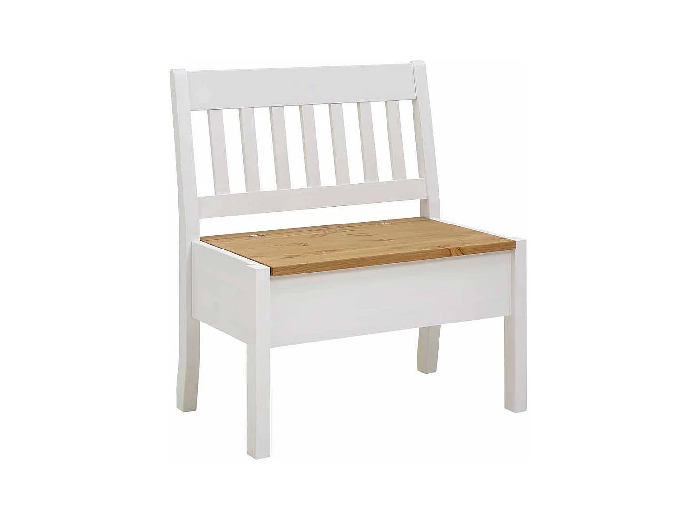 Kleine Bank mit Truhe Weiß Kiefer massiv