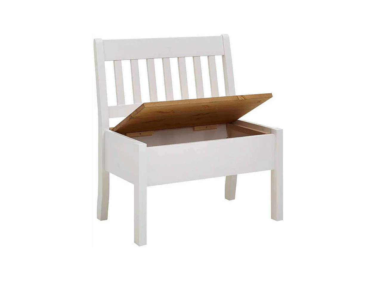 Kleine Bank mit Truhe Weiß Kiefer massiv