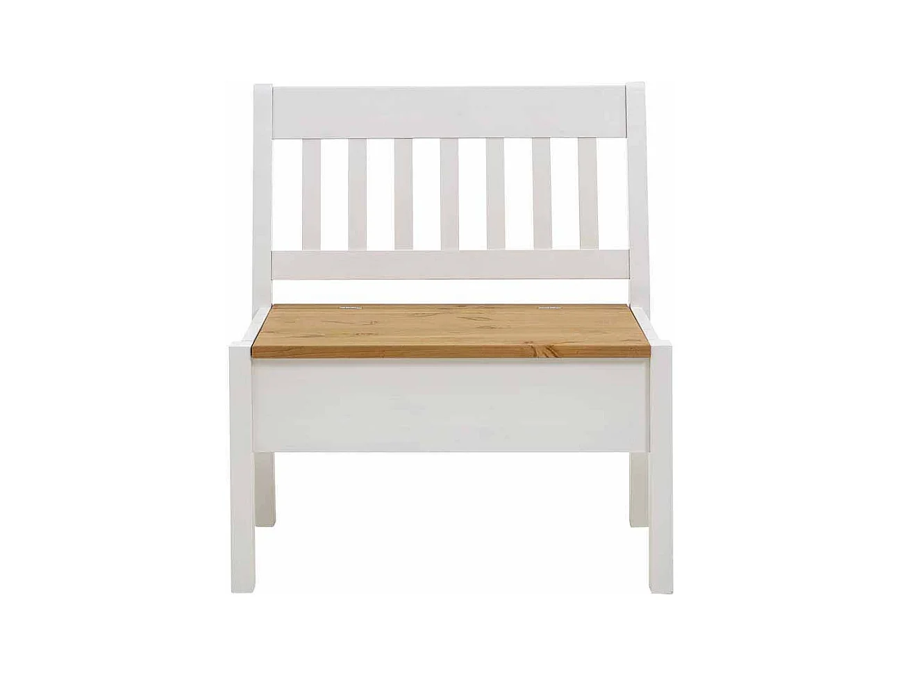 Kleine Bank mit Truhe Weiß Kiefer massiv