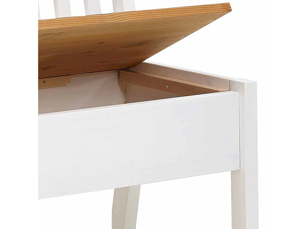 Kleine Bank mit Truhe Weiß Kiefer massiv