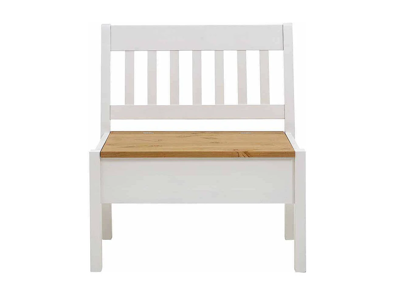 Kleine Bank mit Truhe Weiß Kiefer massiv