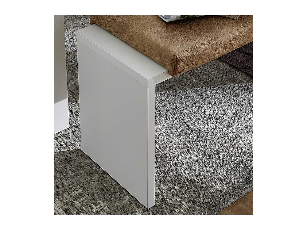 Küchenbank in Weiß und Hellbraun 130 cm breit