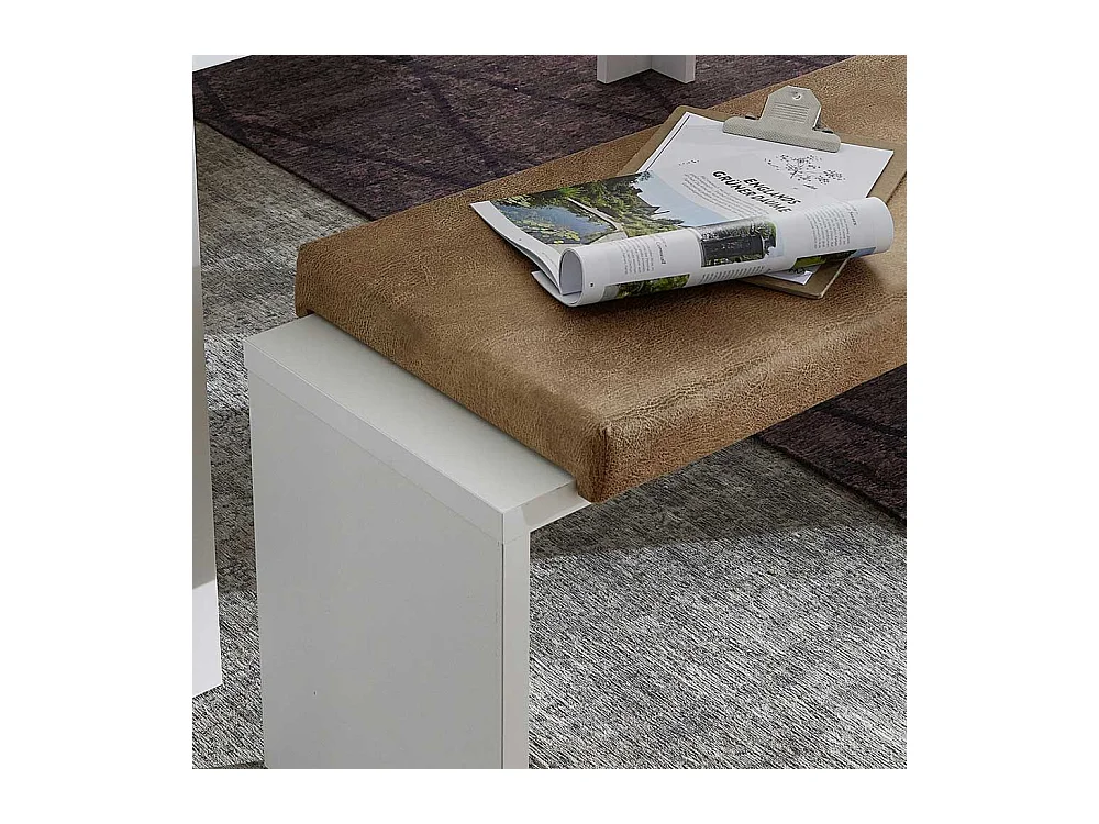 Küchenbank in Weiß und Hellbraun 130 cm breit