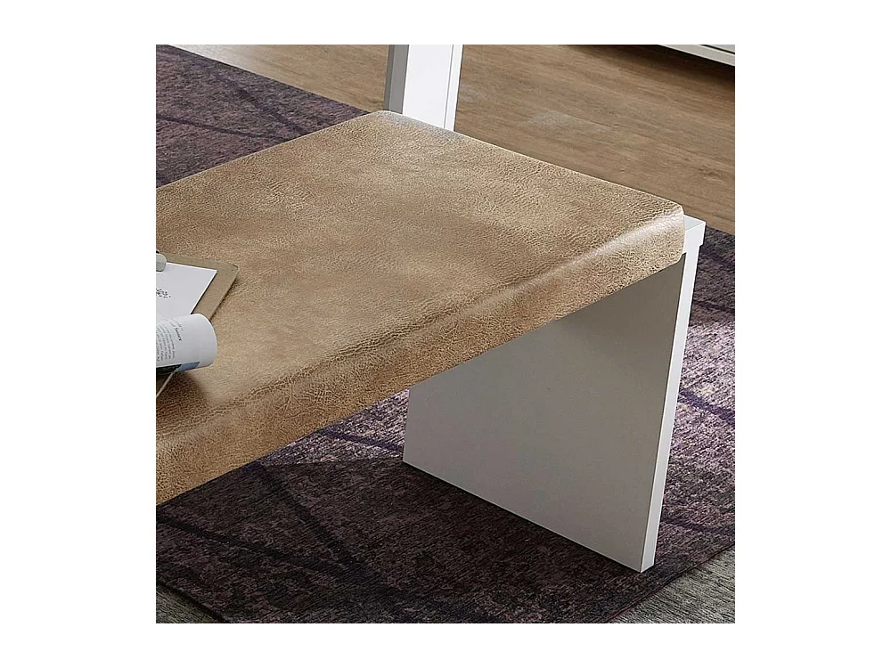 Küchenbank in Weiß und Hellbraun 130 cm breit