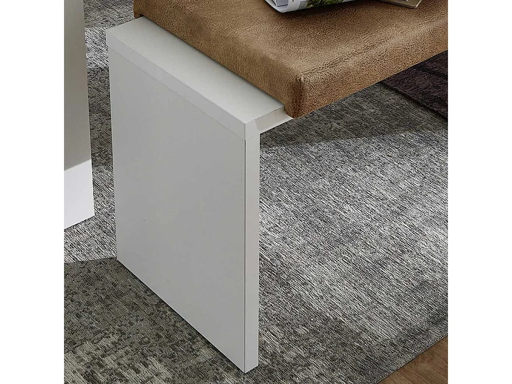 Küchenbank in Weiß und Hellbraun 130 cm breit