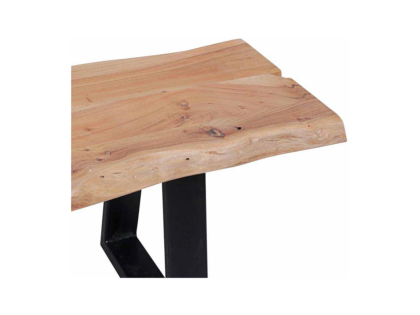 Essbank mit Baumkante Metall Schwarz