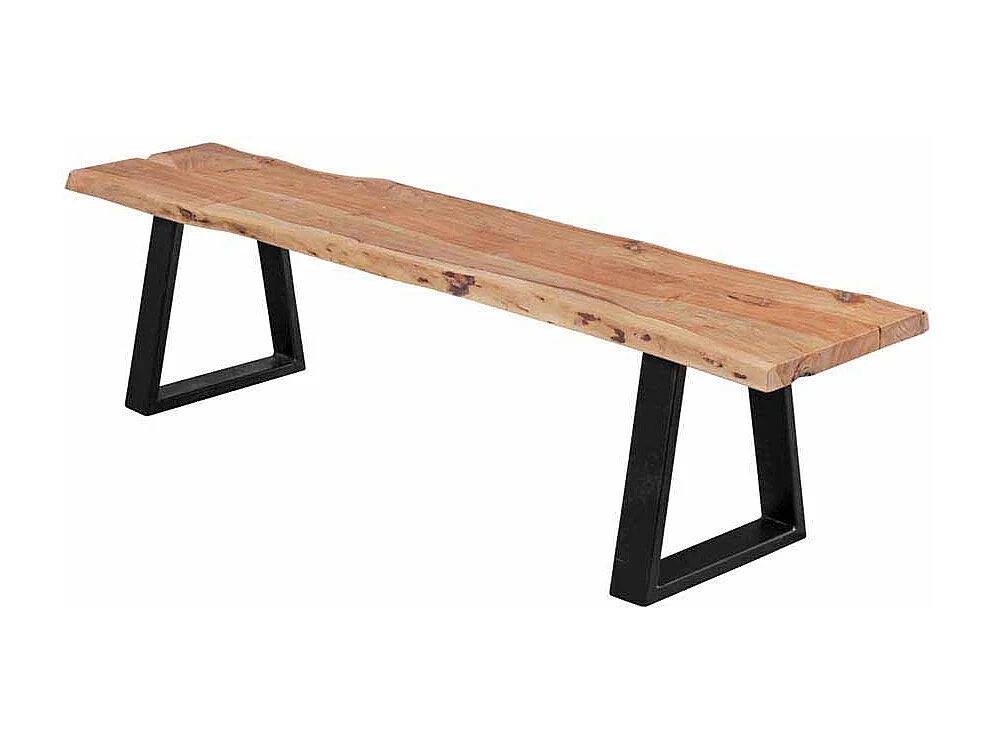 Essbank mit Baumkante Metall Schwarz