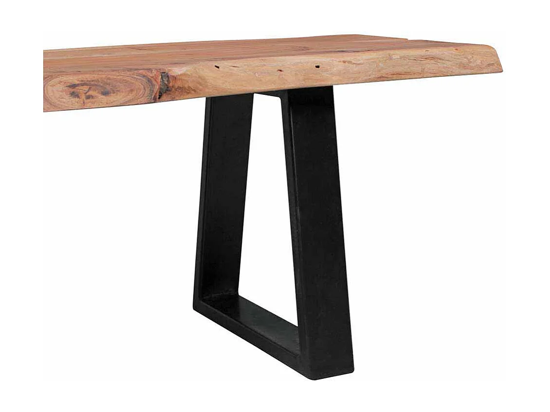 Essbank mit Baumkante Metall Schwarz